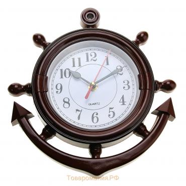 Часы настенные, серия: Море, "Якорь", плавный ход, 23 х 24 см, d-13 см