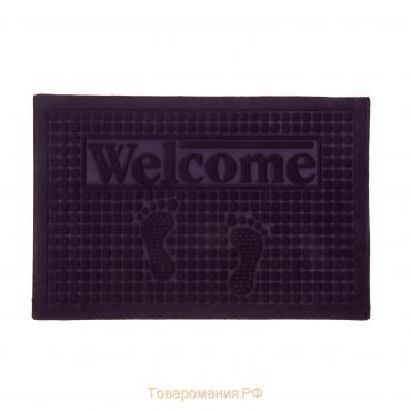 Коврик влаговпитывающий придверный без окантовки «Следочки Welcome», 40×60 см, цвет МИКС
