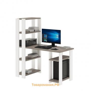 Компьютерный стол, 1300 × 650 × 1450 мм, цвет белый / нельсон