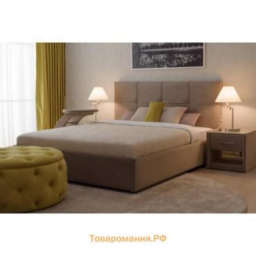 Кровать «Пантеон» без ПМ, 140×200 см, премиум велюр, цвет пески касабланки