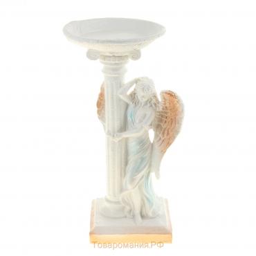 Фигура "Ангел девушка у колонны" цветной 18х21х43 см,