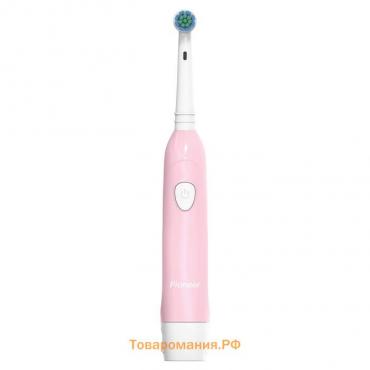 Электрическая зубная щётка Pioneer TB-1021, детская, 1 сменная насадка, цвет розовый с белым   94105