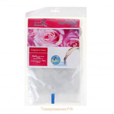 Вакуумный пакет для хранения вещей «Роза», 60×80 см, ароматизированный, прозрачный