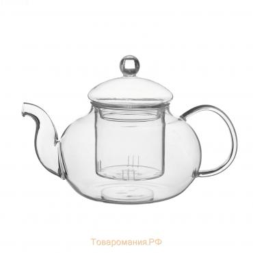 Чайник заварочный со стеклянным ситом, 1 л
