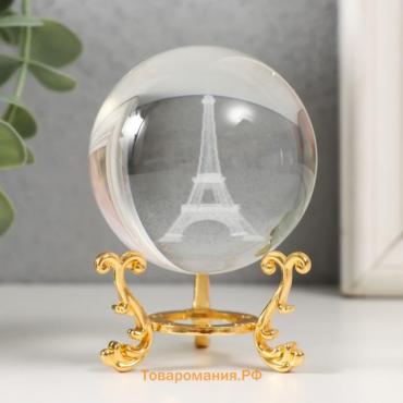 Сувенир стекло "Эйфелева башня" d=6 см ажурная подставка 8,5х6х6 см