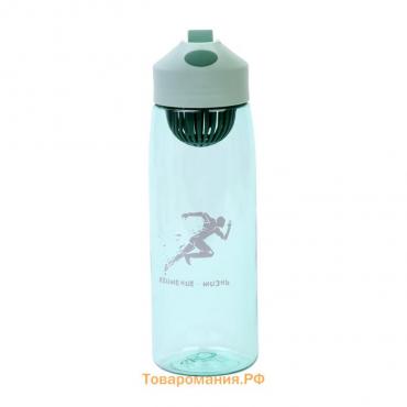 Бутылка для воды "Движение - жизнь", 550 мл, зеленая