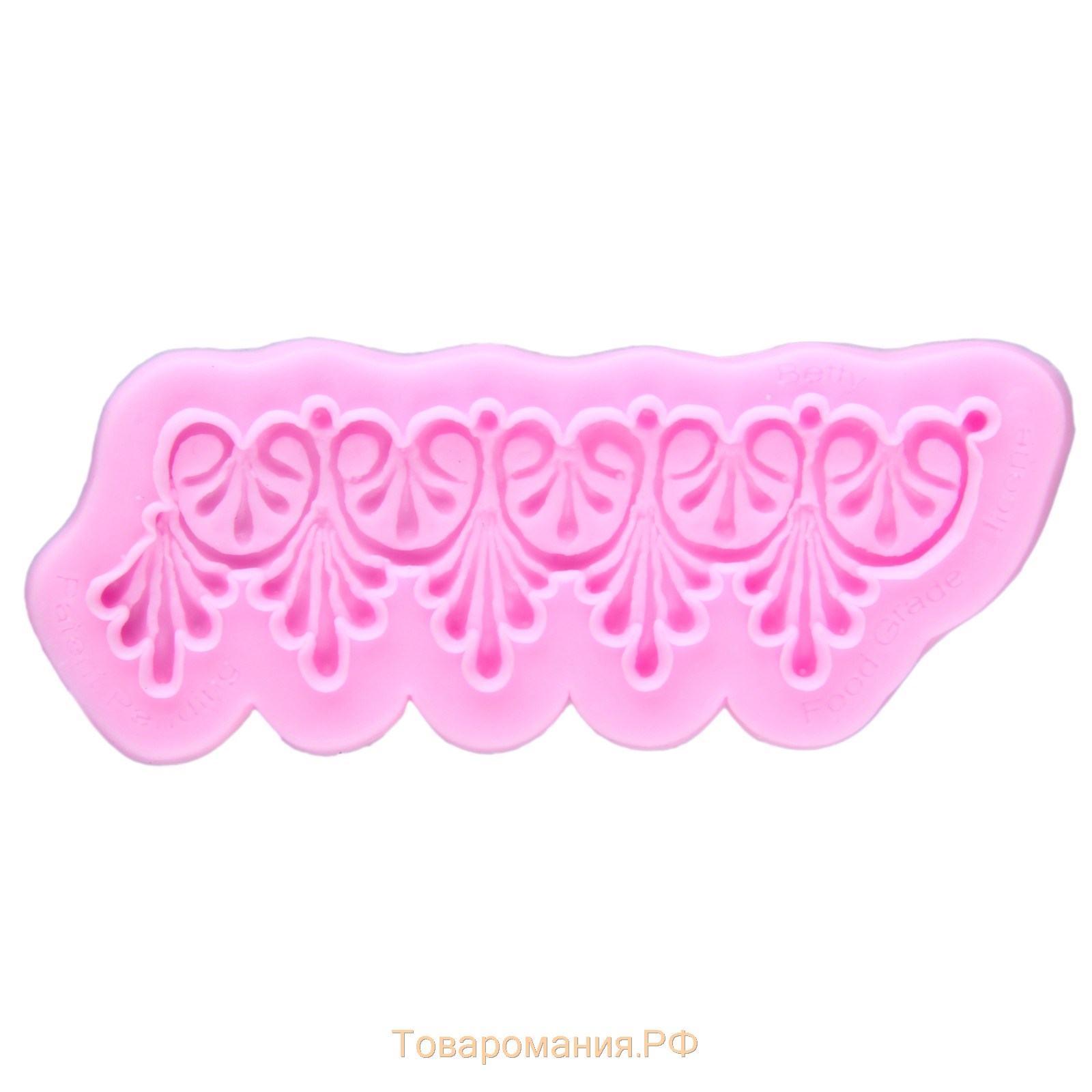 Молд «Тесьма», силикон, 17×6,5 см, цвет розовый