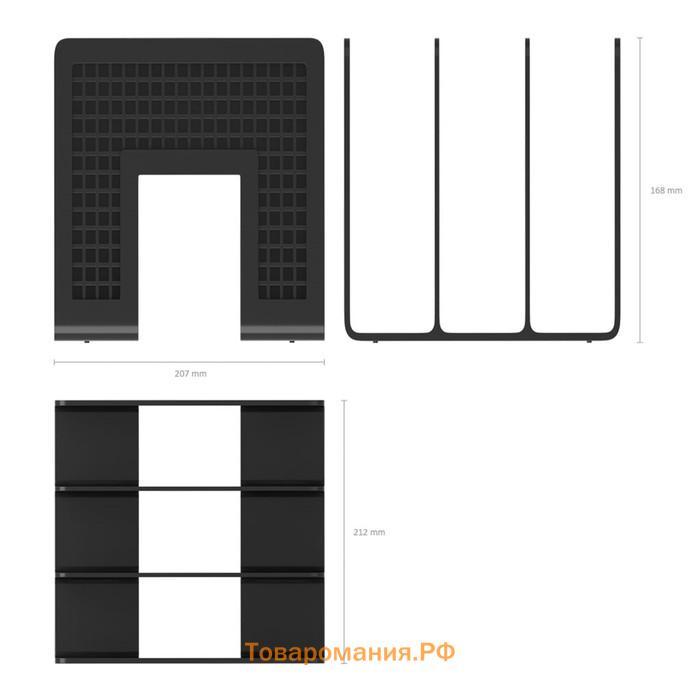 Лоток-сортер для бумаг вертикальный, 3 отделения, ErichKrause, чёрный