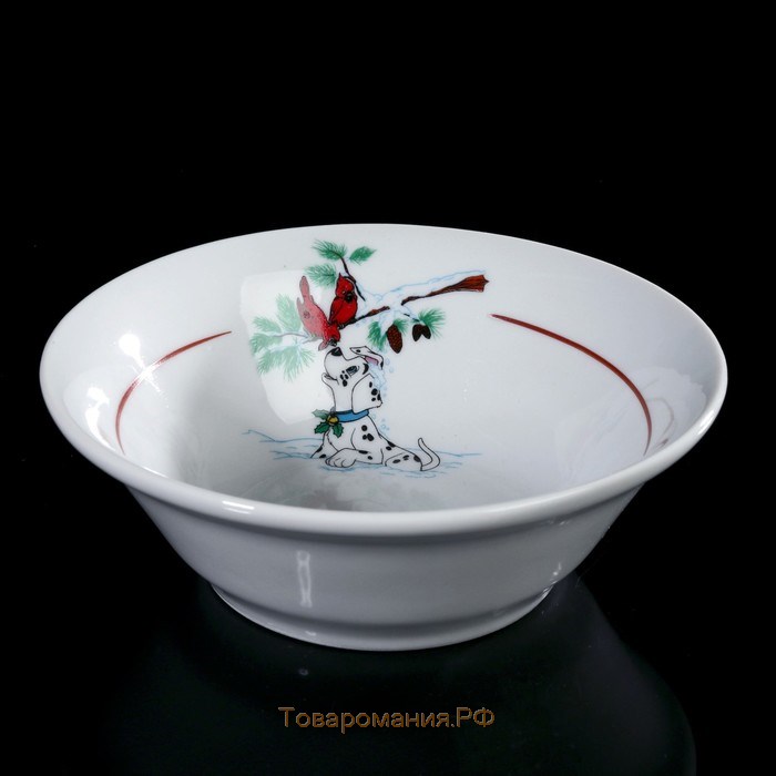 Набор посуды «Идиллия. Далматинцы», 3 предмета: кружка 200 мл, салатник 360 мл, тарелка мелкая d=17 см, цвет МИКС