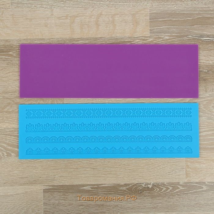 Силиконовый коврик для айсинга «Узкие полосы», 40×12 см, цвет розовый