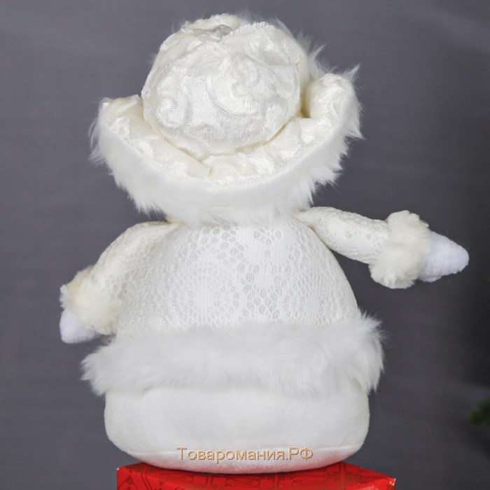Мягкая игрушка "Снеговик - длинные ножки" сидит 42 см белый