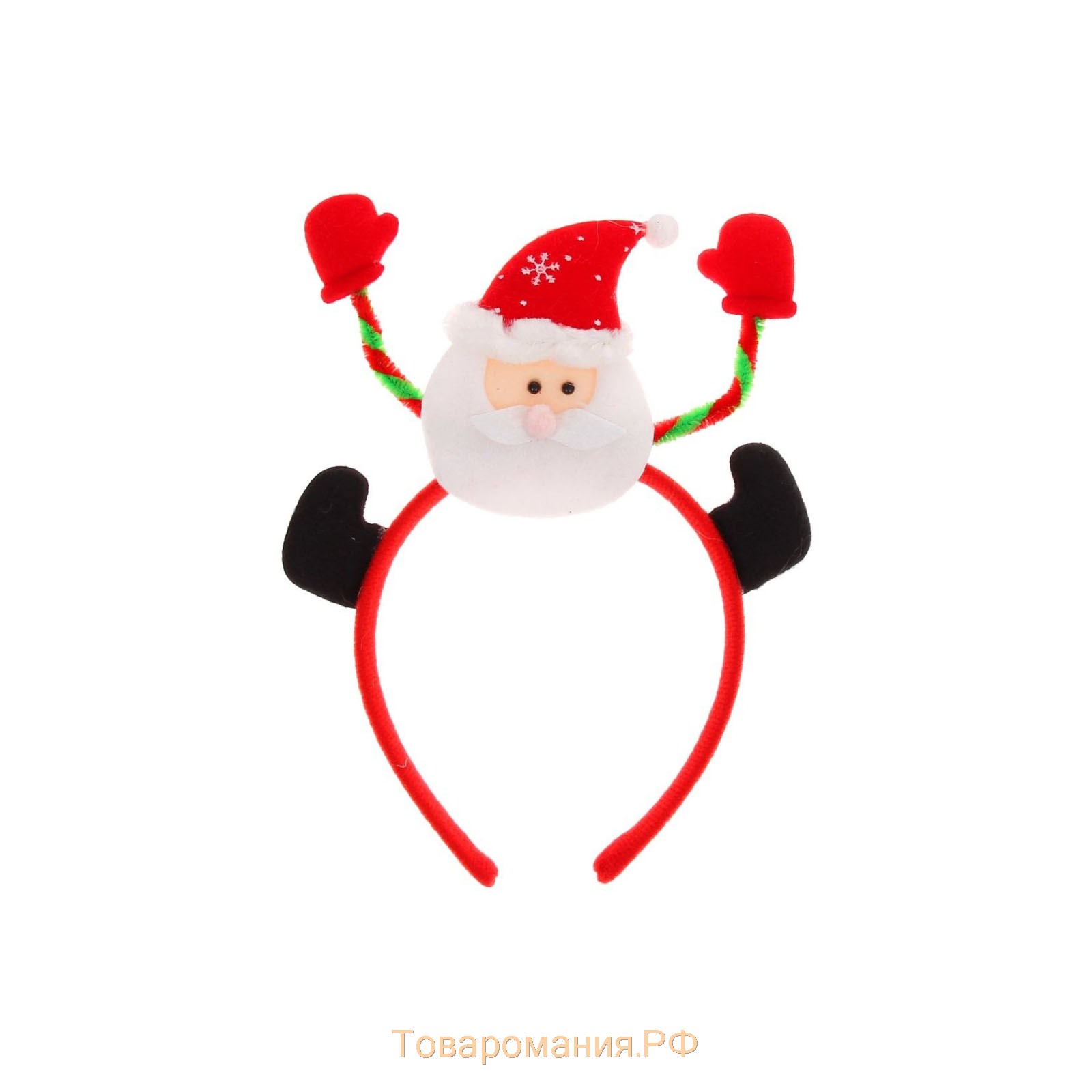 Карнавальный ободок «Дед Мороз», снежинки на шапке
