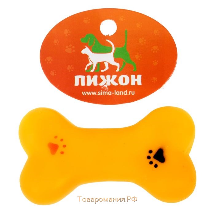 Игрушка пищащая малая "Косточка с лапками" для собак, 8,5 см