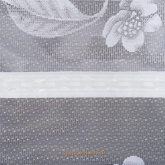 Тюль на кухню с печатью со шторной лентой, 265х160 см, цвет МИКС, 100% полиэстер
