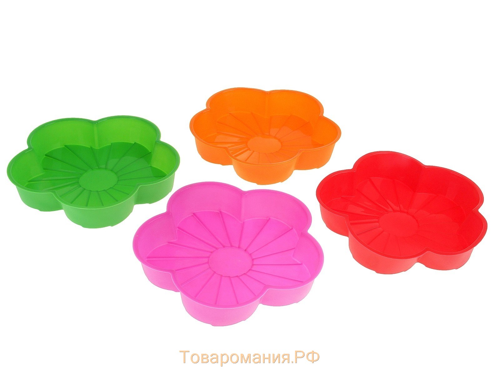 Форма для выпечки «Цветок», силикон, d=20 см, цвет МИКС