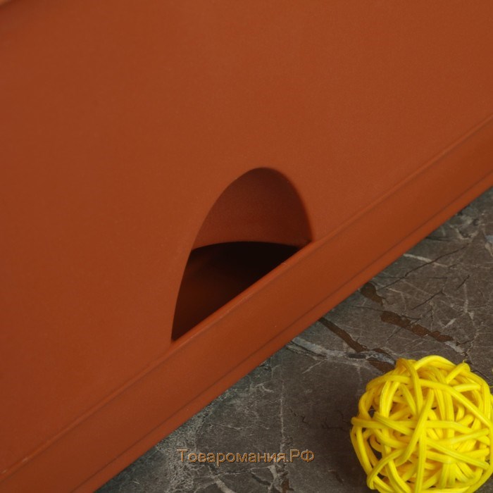Ящик балконный с поддоном, 60 см, цвет терракотовый
