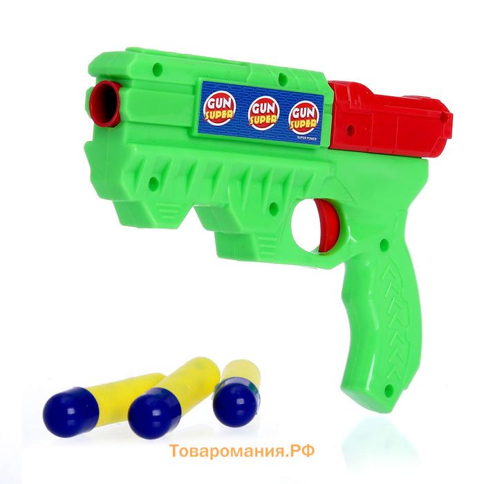 Пистолет «Бластер», стреляет мягкими пулями, цвета МИКС