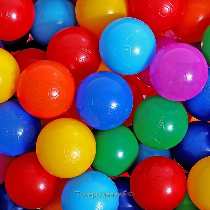 Шарики для сухого бассейна с рисунком, диаметр шара 7,5 см, набор 30 штук, разноцветные