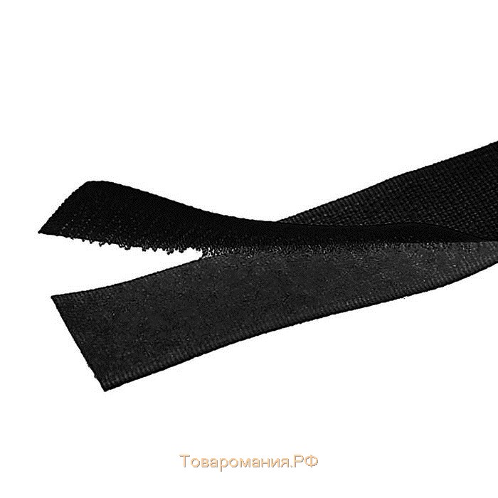 Липучка, 20 мм × 25 ± 1 м, цвет чёрный