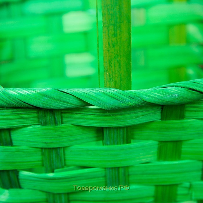 Набор корзин плетёных, бамбук, 3 шт., зелёные, средние