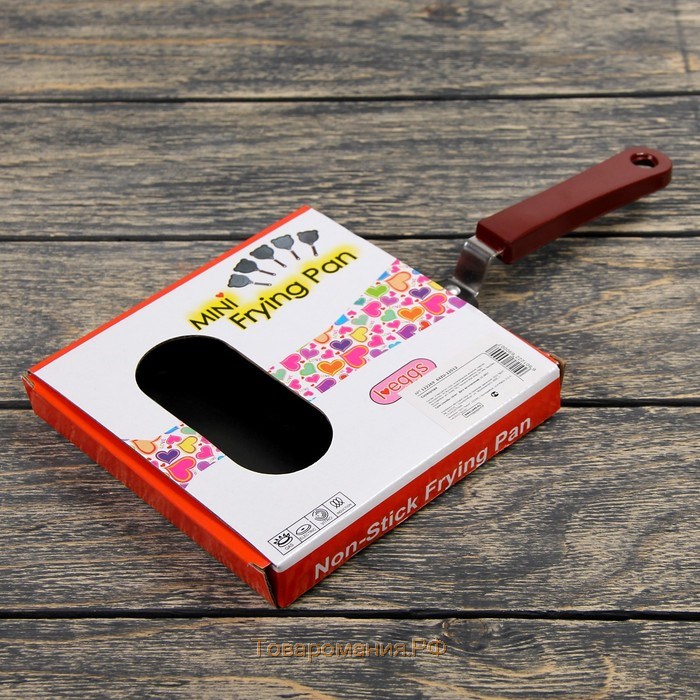 Сковорода «Лягушка», d=14 см, пластиковая ручка, антипригарное покрытие, цвет чёрный