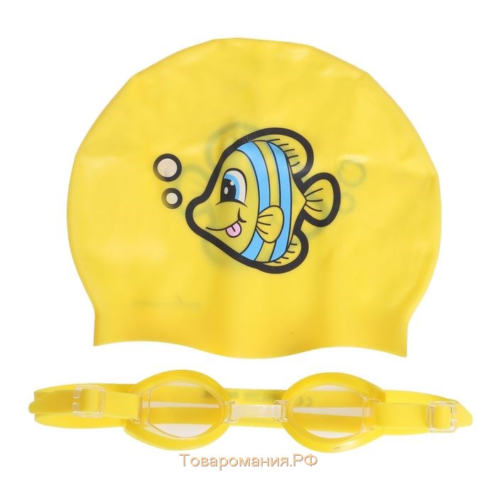 Набор для плавания, шапочка + очки, от 3 лет, цвета МИКС, 26026 Bestway