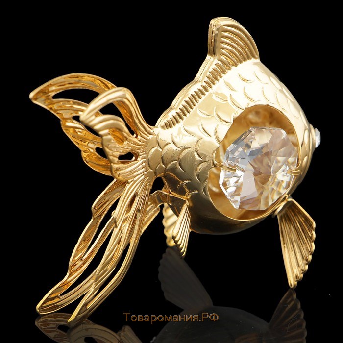Сувенир «Золотая рыбка», 6×3×4,5 см, с кристаллами