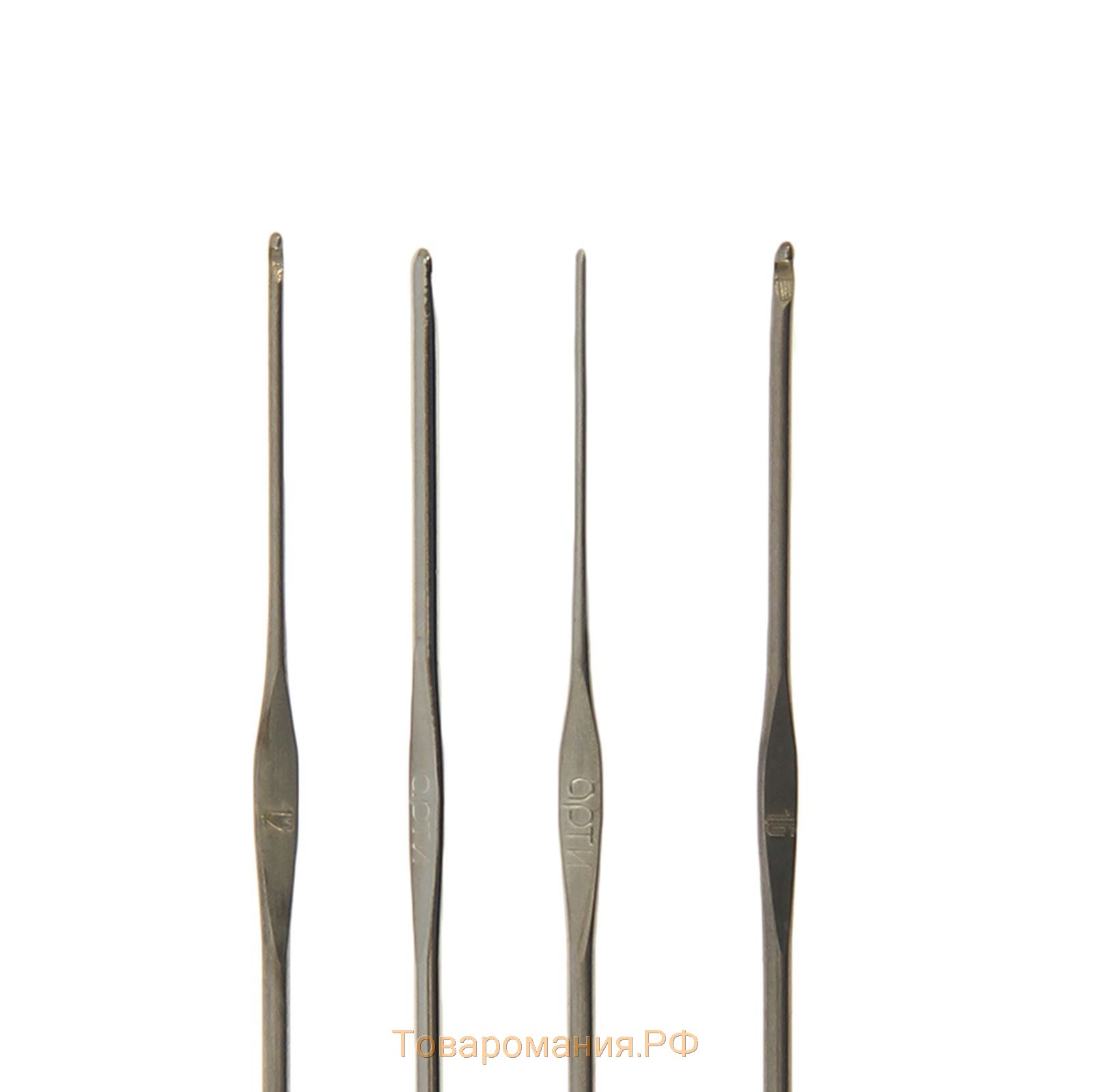Крючки для вязания металлические «Рукодельница», d = 1/1,2/1,6/2 мм, 13,5 см, 4 шт