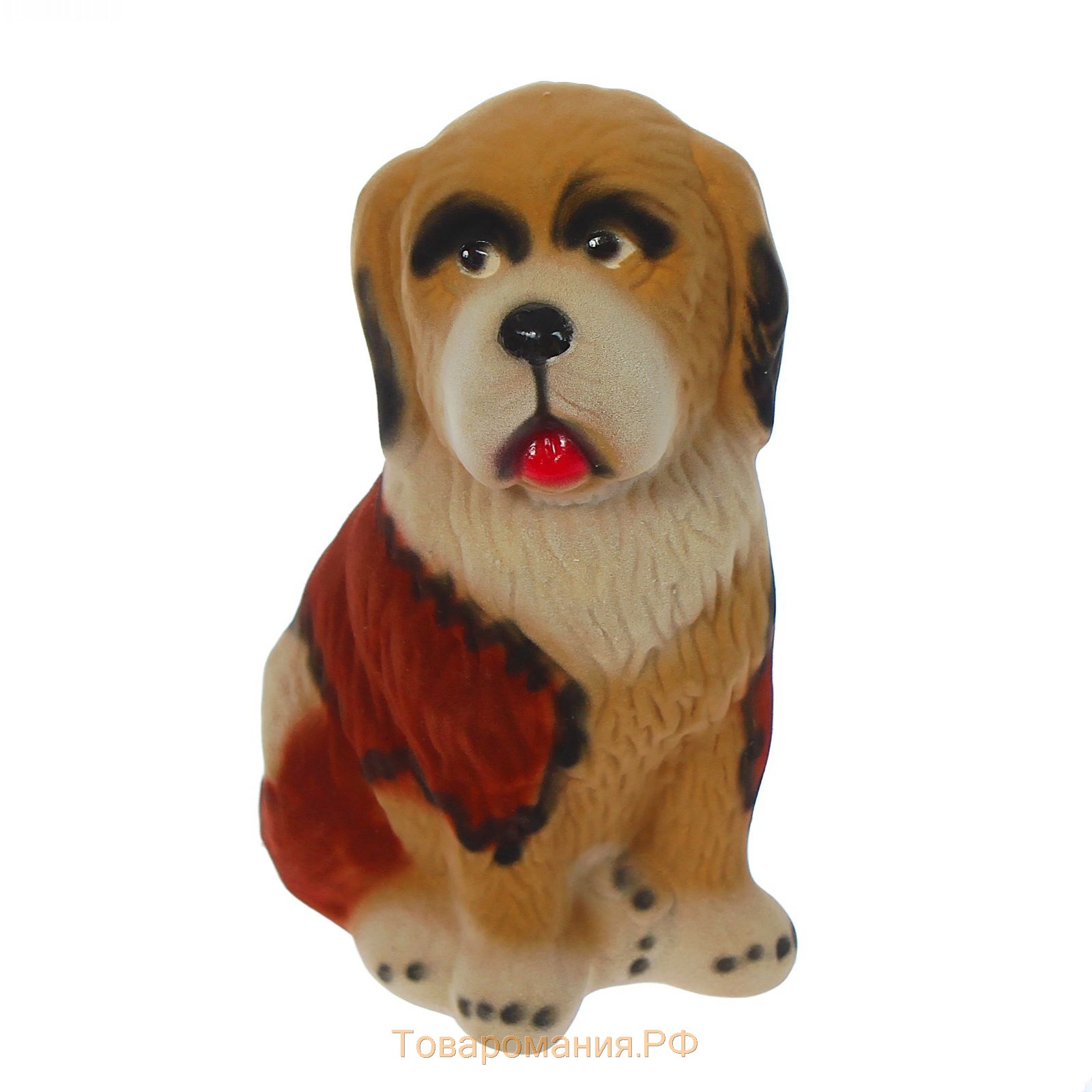 Копилка "Собака Бетховен", коричневый цвет, флок, керамика, 18 см