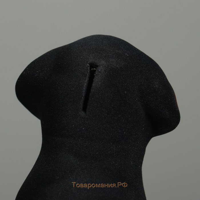 Копилка "Ротвейлер", чёрно-коричневый цвет, флок, керамика, 18 см