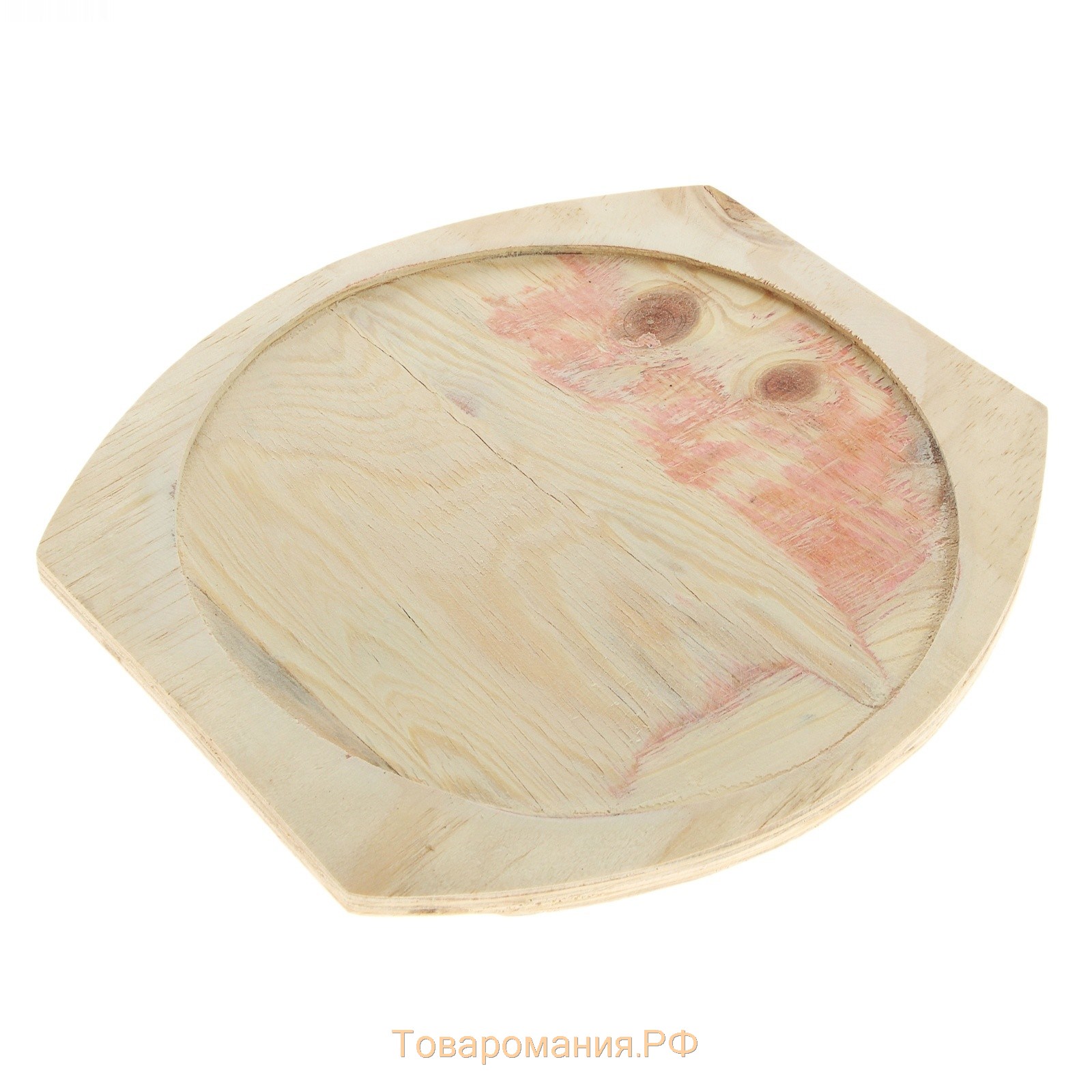 Сковорода чугунная на деревянной подставке «Круг. Гриль», 27,3×24 см, цвет чёрный