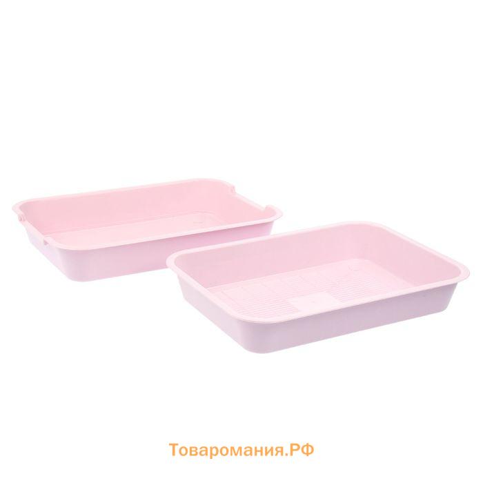 Туалет средний с сеткой 36 х 26 х 6,5 см, розовый