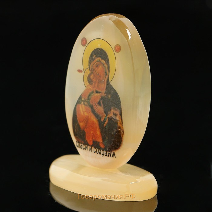 Икона «Владимирская», на подставке, селенит
