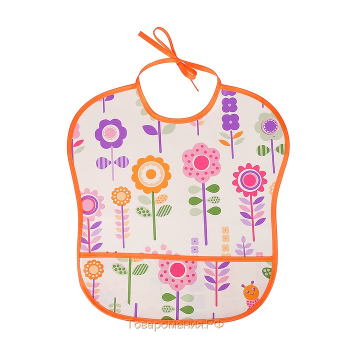 Нагрудник с карманом, из ткани с ПВХ покрытием, «Цветы», цвет МИКС