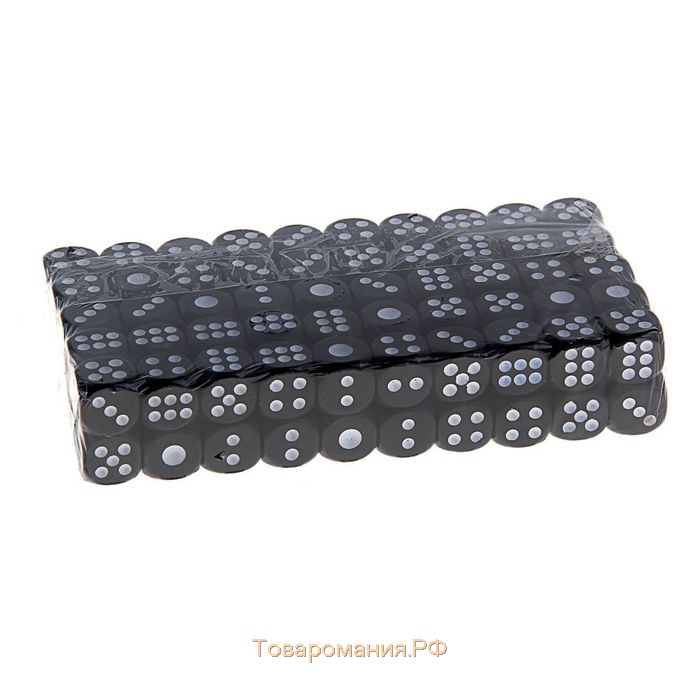 Кубики игральные 1.4 х 1.4 см, фасовка 100 шт, чёрные