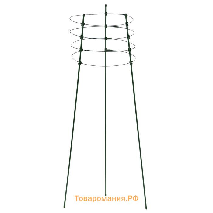 Кустодержатель, d = 22–26–28 см, h = 75 см, 3 кольца, металл, зелёный, Greengo