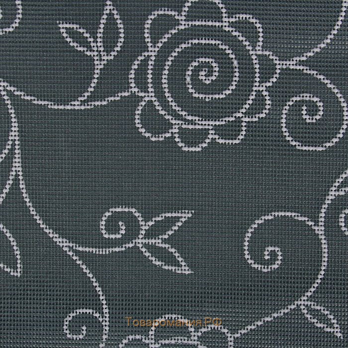 Коврик противоскользящий «Вьющиеся цветы», 45×100 см, цвет серый