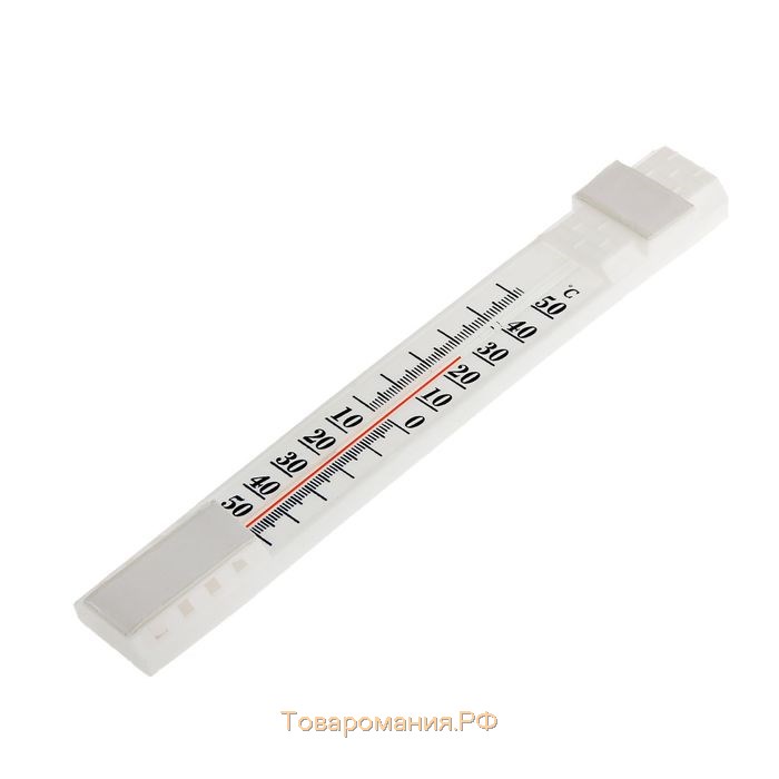 Термометр, градусник уличный, на окно, на липучке, от -50°С до +50°С, 25 х 4 см