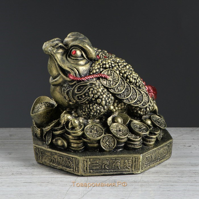 Копилка "Жаба", китайская, чёрно-золотистая, 22 см