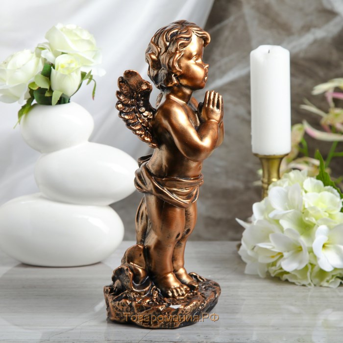 Статуэтка "Ангел в молитве", бронзовый цвет, 33 см