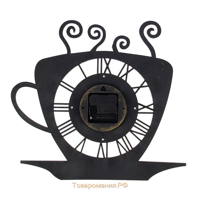 Часы настенные, серия: Кухня, "Чашка кофейная" хром с напылением, 31х33 см