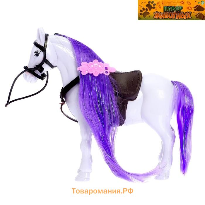 Лошадка для куклы «Снежинка» с аксессуарами, цвета МИКС