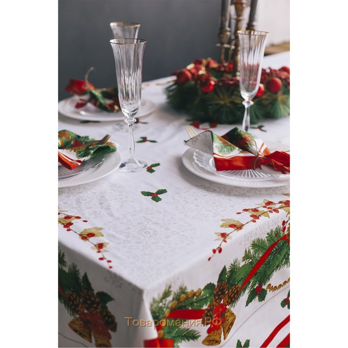 Набор столовый  «Рождественский бал» скатерть 110х150 см, салфетки 40*40 см 4 шт, хлопок 100%