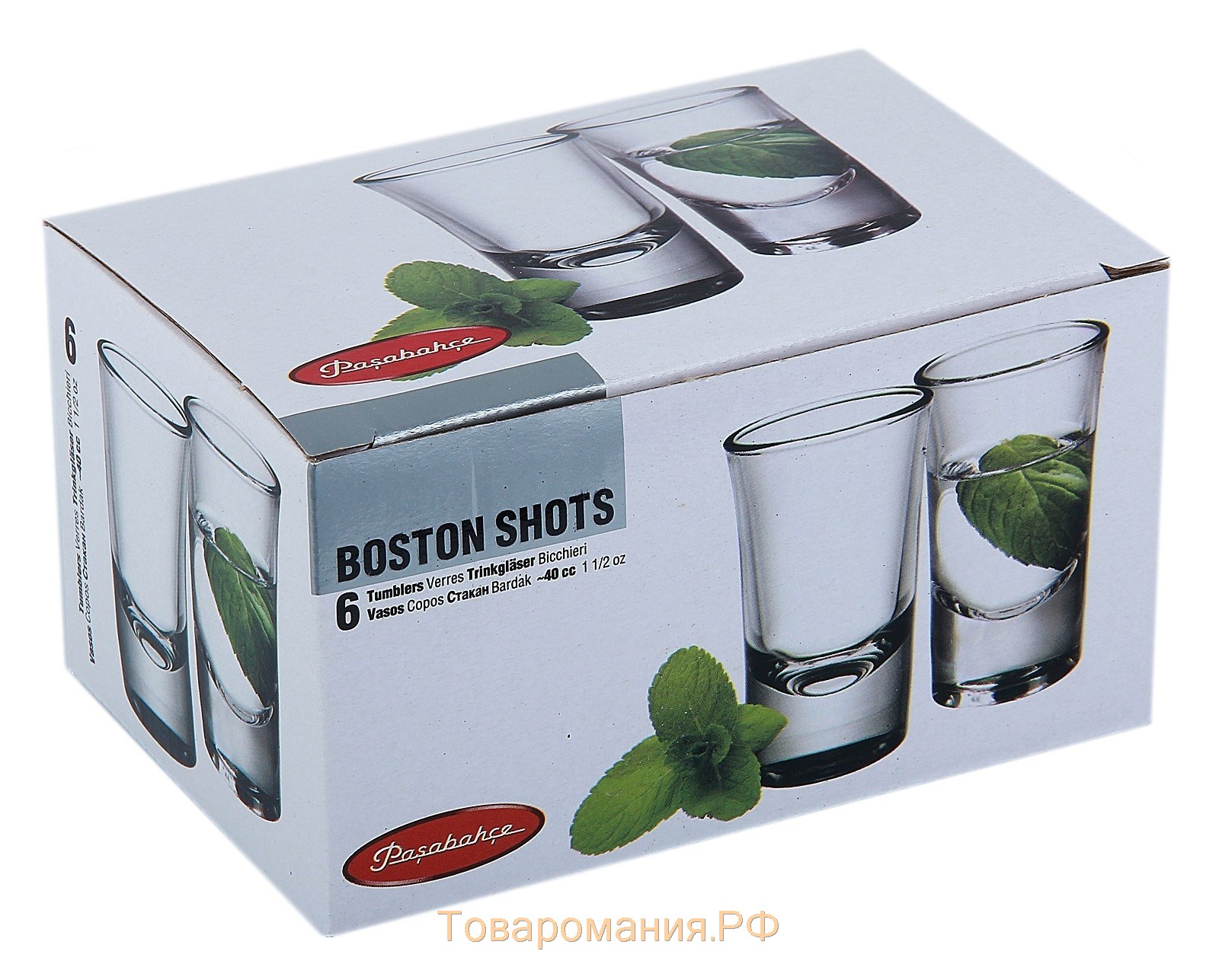 Набор стеклянных стопок для ликера Boston Shots, 6 шт, 40 мл