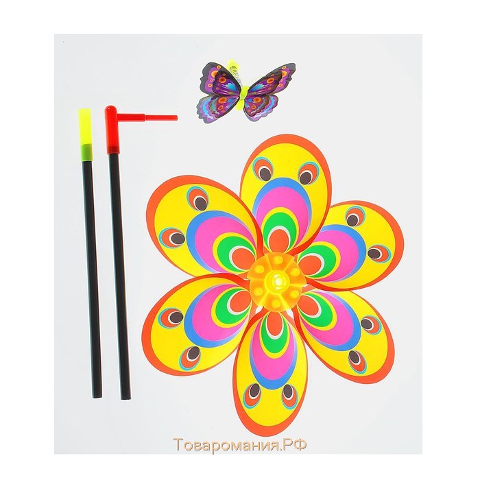 Ветерок «Цветочек», с бабочкой, виды МИКС