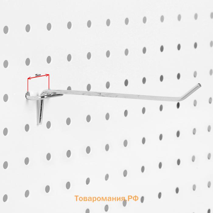 Крючок одинарный для металлической перфорированной панели, d=3,5 мм, L=5,5 см, цвет хром