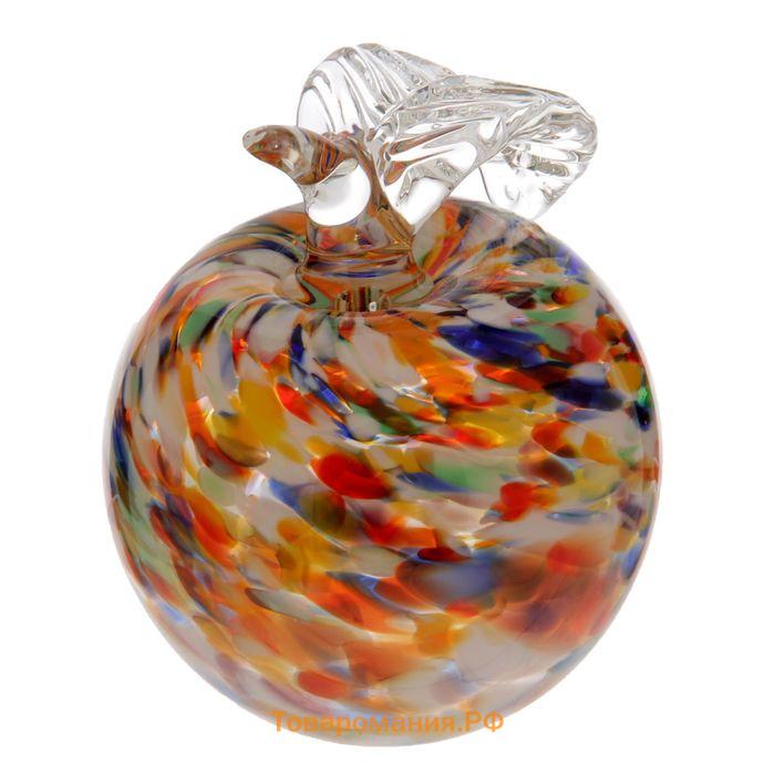 Сувенир стекло в стеклокрошку "Яблоко разное" h 90 мм