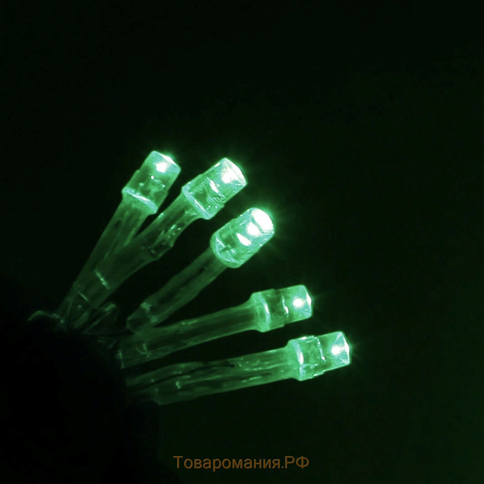 Гирлянда «Бахрома» 4 × 0.6 м, IP44, прозрачная нить, 180 LED, свечение зелёное, 8 режимов, 220 В