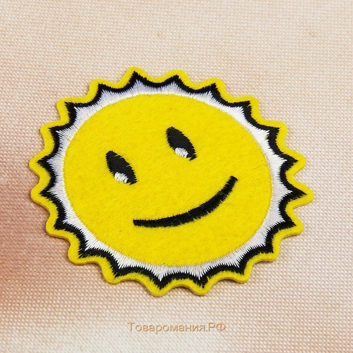 Термоаппликация «Солнышко», d = 6,5 см, цвет жёлтый