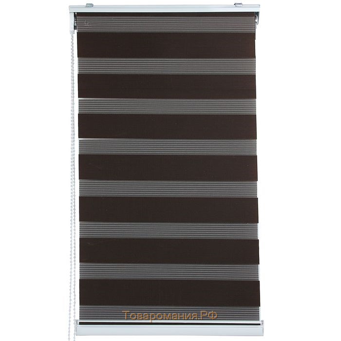 Штора рулонная «День-Ночь», 120×180 см (с учётом креплений 3,5 см), цвет коричневый